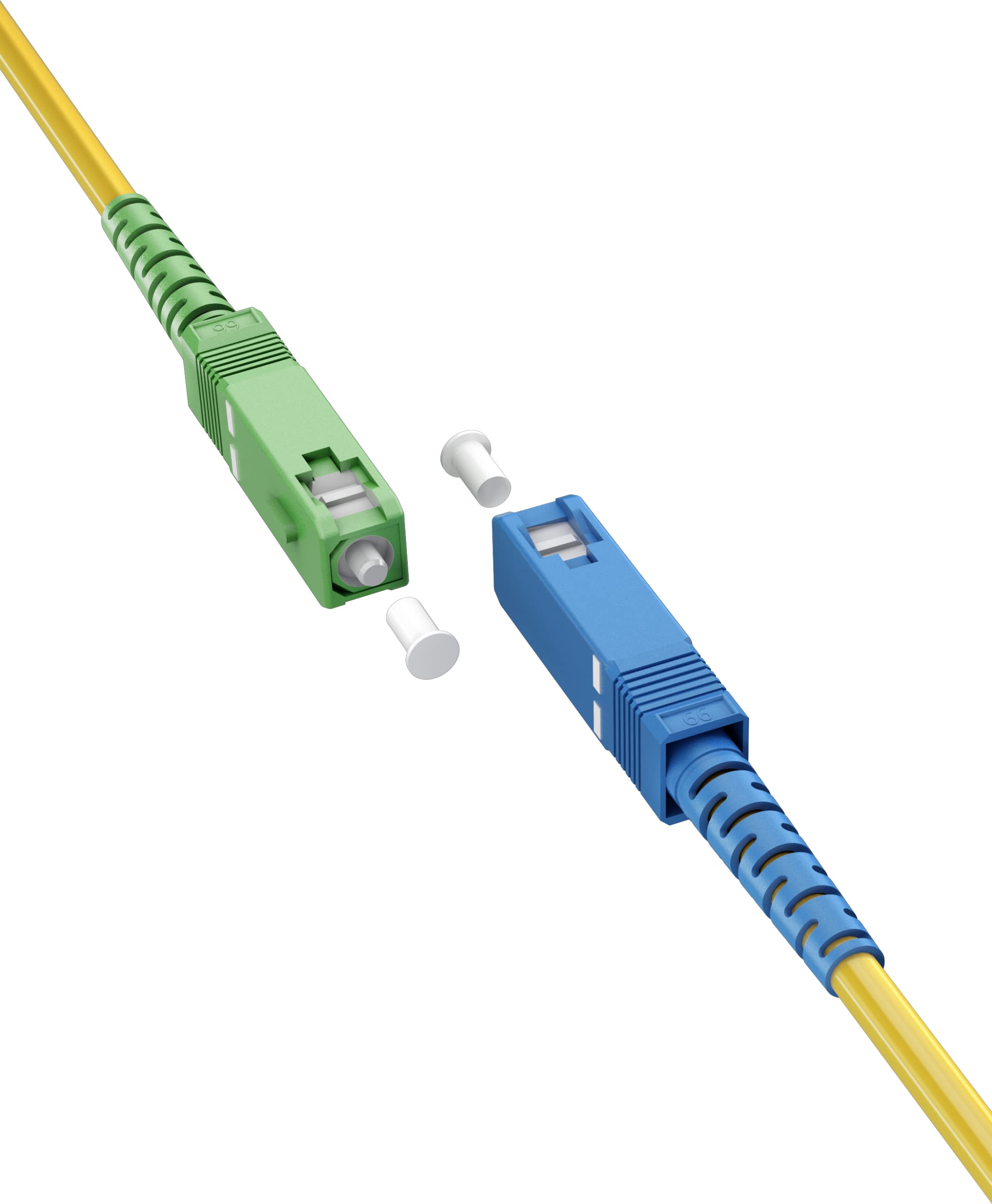 goobay 59657 Fibre Optic Cable (FTTH) / Singlemode (OS2) Simplex/SC APC (8°) Male to SC-UPC (8°) Male/Light Wave Cable / 0.5 m