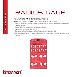 Starrett Radius Gage Set Includes 167AH and S167B