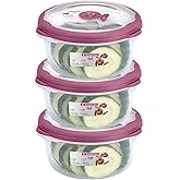 Tribello 3.1 Cup Plastic Bowls Food Storage Container With Lid For Leftovers, Meal Prep, Microwave/Dishwasher Safe, Steam Vent/Air-Tight Lid, For Soup Freezer Storage Set - 25 Oz - 6 Piece Set