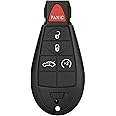 WKEDQAF Replacement for Keyless Entry Remote Key Fob Shell Case Fit for Dodge Dart Durango Challenger (5-Button)