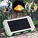 Solar Charger,Solar Power Bank 20000mAh Waterproof Portable External Battery USB Charger Built in LED light with Compass for iPad iPhone Android Cellphones (White & Green)
