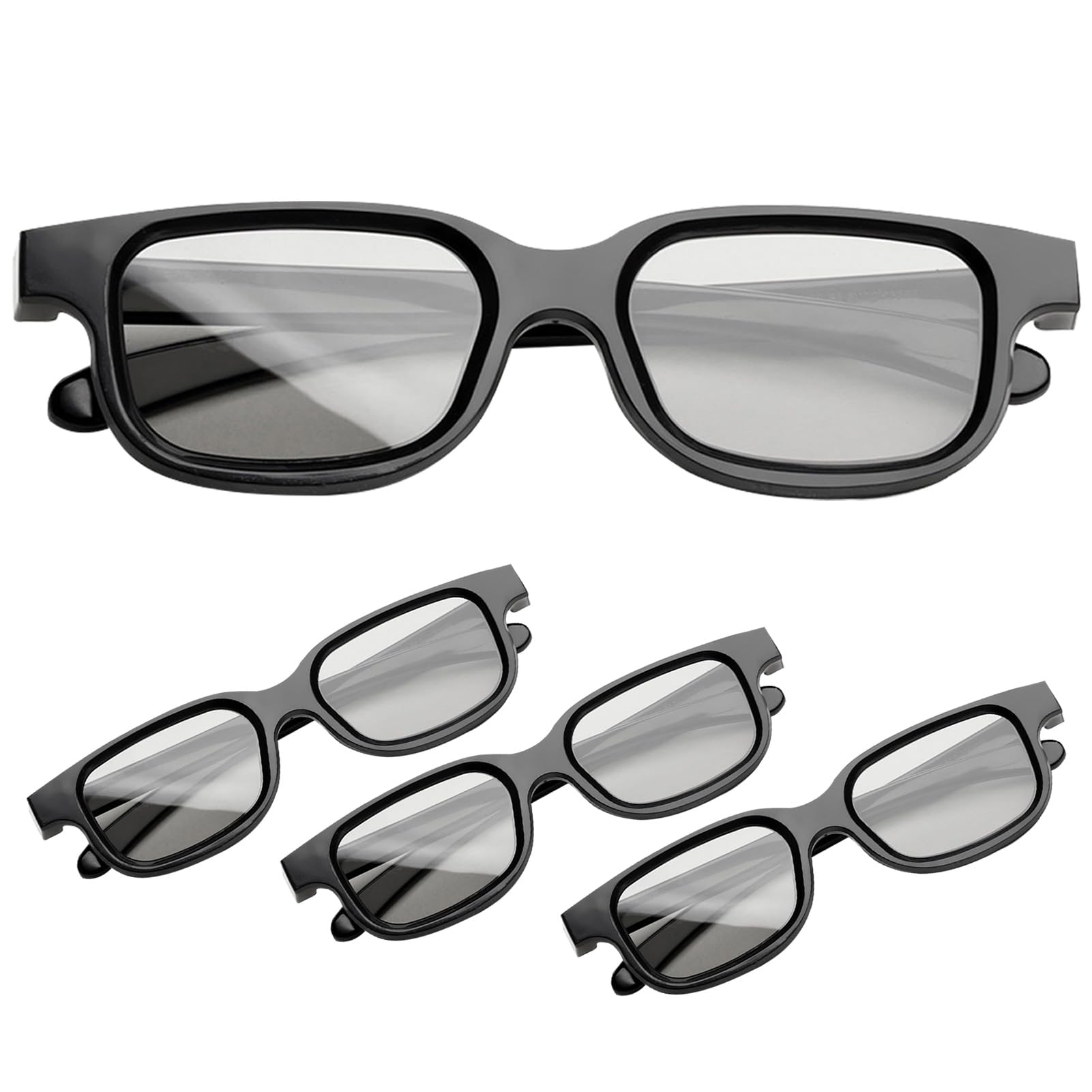 4Pcs 3D Glasses for Cinema, Black Universal 3D Glasses Passive 3D Glasses 3D TV Glasses 3D Sunglasses for Childrens Adults Home Cinema Theater TV Game 3d Print Magazines Comic Books (SetA)