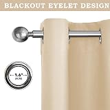 Aspire Homeware Blackout Curtains 90x90 Cream Eyelet Ready Made 2 Panel view 4