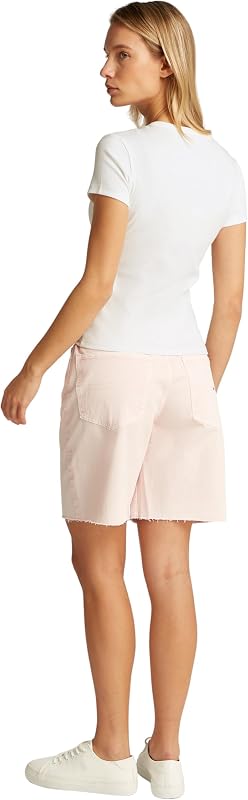 Damen 2er Pack T-Shirts Kurzarm Essential Rib Slim Fit, Mehrfarbig (Ecru/Sweet Blue), XXS