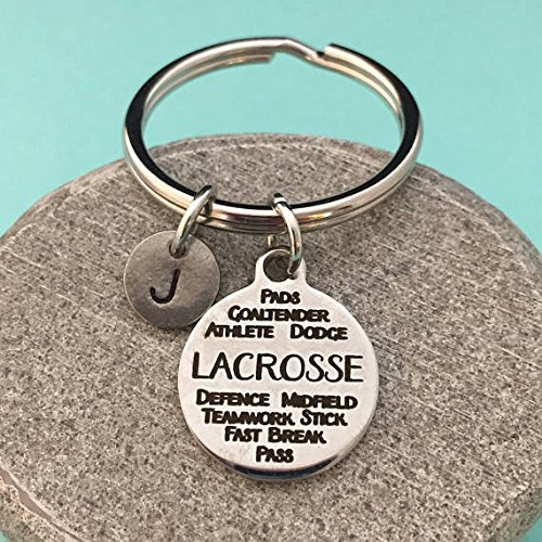 Lacrosse keychain, lacrosse charm, sports keychain