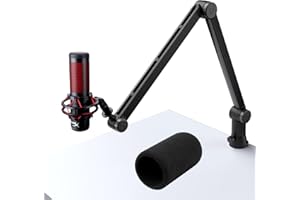 SUNMON HyperX QuadCast Boom Arm - Upgraded Heavy Duty Mic Arm with HyperX QuadCast Pop Filter, 360° Rotatable Microphone Arm for HyperX QuadCast, QuadCast S