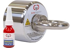 Brute Magnetics Battler 800lb Magnet Fishing Bundle- Includes 360 Degree Magnet and Threadlocker Magnetic Fishing for Salvage and Treasure Hunting in Rivers, Oceans, and Lakes