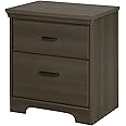 South Shore Versa 2-Drawer Nightstand, Weathered Oak, Gray Maple
