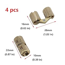 Antrader 4-Pack 10mm Brass Barrel Hinges
