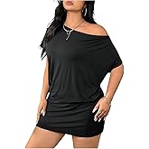 Verdusa Women's Plus Size Off The Shoulder Dress Going Out Party Mini Bodycon Dresses