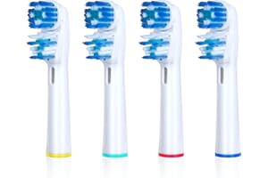 VWONST Replacement Brush Heads Compatible with Oral B- Double Clean Design, Double Clean Brush Heads, Compatible with Braun Oral-B Dual Clean Electric Toothbrush - Pack of 4