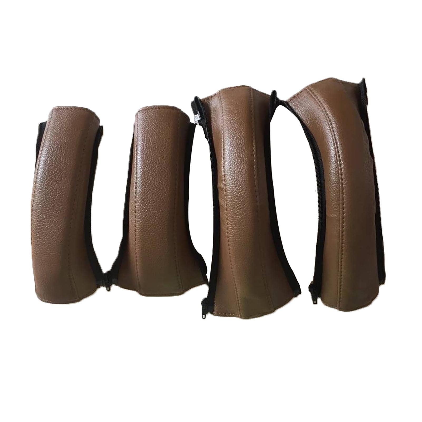 Baby Stroller Armrest Handle Cover, Leather Baby Pushchair Handle Covers, 4PCS/ Set Baby Stroller Handle Protector Covers With Zip, Universal Waterproof Anti-Breakage Stroller Armrest Cover（brown） — image 1