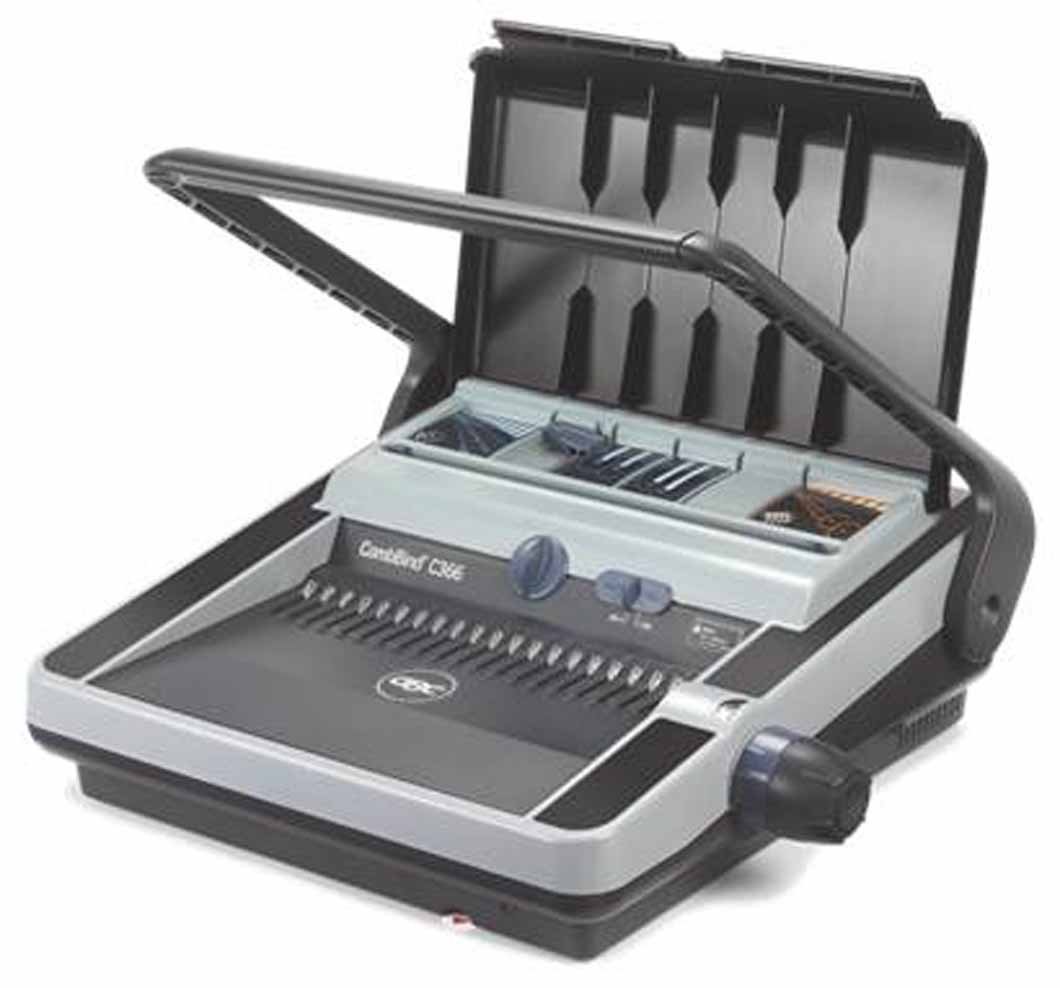 GBC CombBind C366 Manual Comb Binding Machine with Paper Seperator (Punch Capacity 30 Sheets, Bind Capacity 450 Sheets)