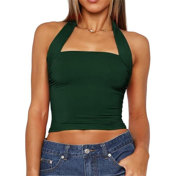 Ardrem Women's Y2K Lettuce Trim Ribbed Tank Top - Racerback Crop Top, Sleeveless, Tight Fit, Summer Tops In Multiple Colors - View #6