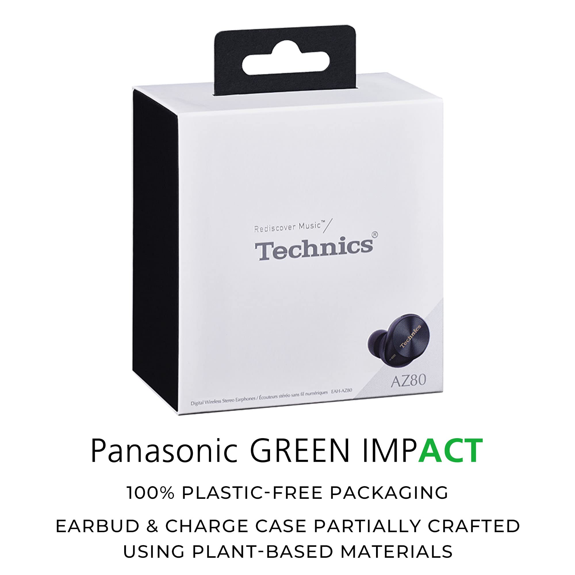 Technics Premium Hi-Fi True Wireless Bluetooth Earbuds with Advanced Noise Cancelling, 3 Device Multipoint Connectivity, Wireless Charging, Hi-Res Audio + Enhanced Calling - EAH-AZ80-K (Black)