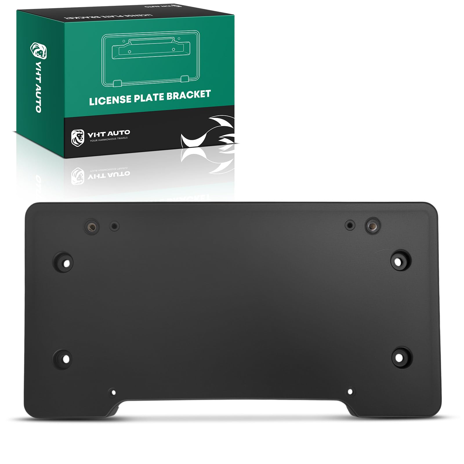 Photo 1 of YHTAUTO Front License Plate Frame w/o Screws Compatible with 2021-2023 BMW 530e, 530i, 540i, 530e/530i/540i/M550i xDrive, Plastic Black Bumper License Plate Bracket, No Drill Licence Plate Holder