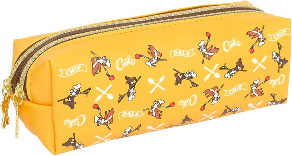 Amazon ペンケース チップ デール ディズニー Disney レディース 筆入れ 筆箱 キャラクター 大容量 Wルーム 通勤 通学 文具 小物入れ 子供 大人 女の子 男の子 合皮 シューズ バッグ