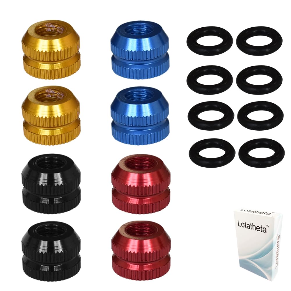 Lotatheta Set of 8 Bike Tire Presta Vacuum Nut Bicycle Inner Tube French w/O-Ring Sealed for Mountain Bikes Road Bikes 4 Color