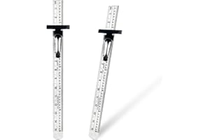 KEARING 6 Inch 15 cm Pocket Ruler Stainless Steel Ruler with Detachable Clips Graduations, Imperial & Metric, 2 Pieces for Woodworking, Design, Office Supplies