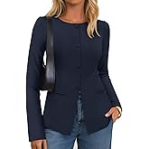 ZESICA Womens Business Casual Blazers Fall Long Sleeve Button Suit Jackets Office Work Outfits Fitted Blazer Clothes 2026