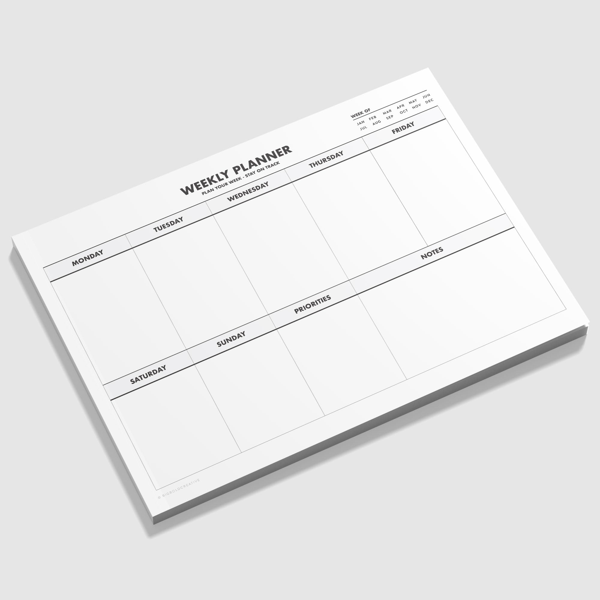 Weekly Planner Pad Desk Organiser To Do List Schedule Meal Planner x50 Sheets A4 Tear-Off Pad