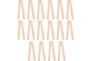 SINJEUN 16 Pair (32 Pack) 8 Inch Wooden Rhythm Sticks, Classical Wood Musical Percussion Instrument, Natural Hardwood Music Lummi Sticks for Practicing and Learning