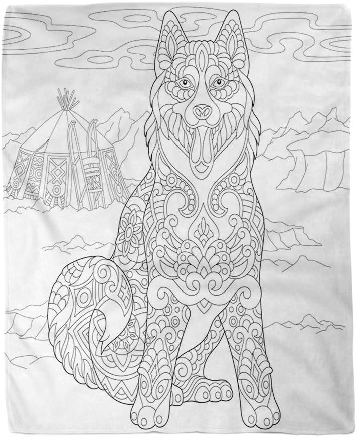 Amazon.com: rouihot 50x60 Inches Flannel Throw Blanket Alaskan Malamute
