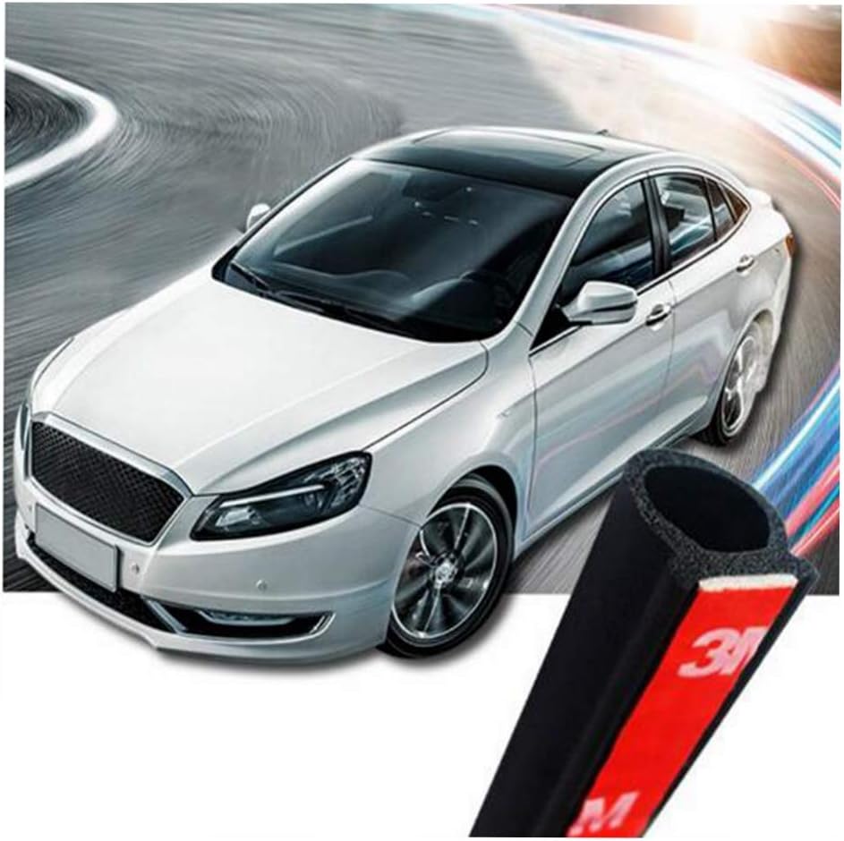 D-Shape Car Door Rubber Seal EPDM Foam Weatherstripping Moulding Automotive Weather Stripping Waterproof Hollow Self Adhesive Edge Protector Truck Motor Noise Cover Trunk Black