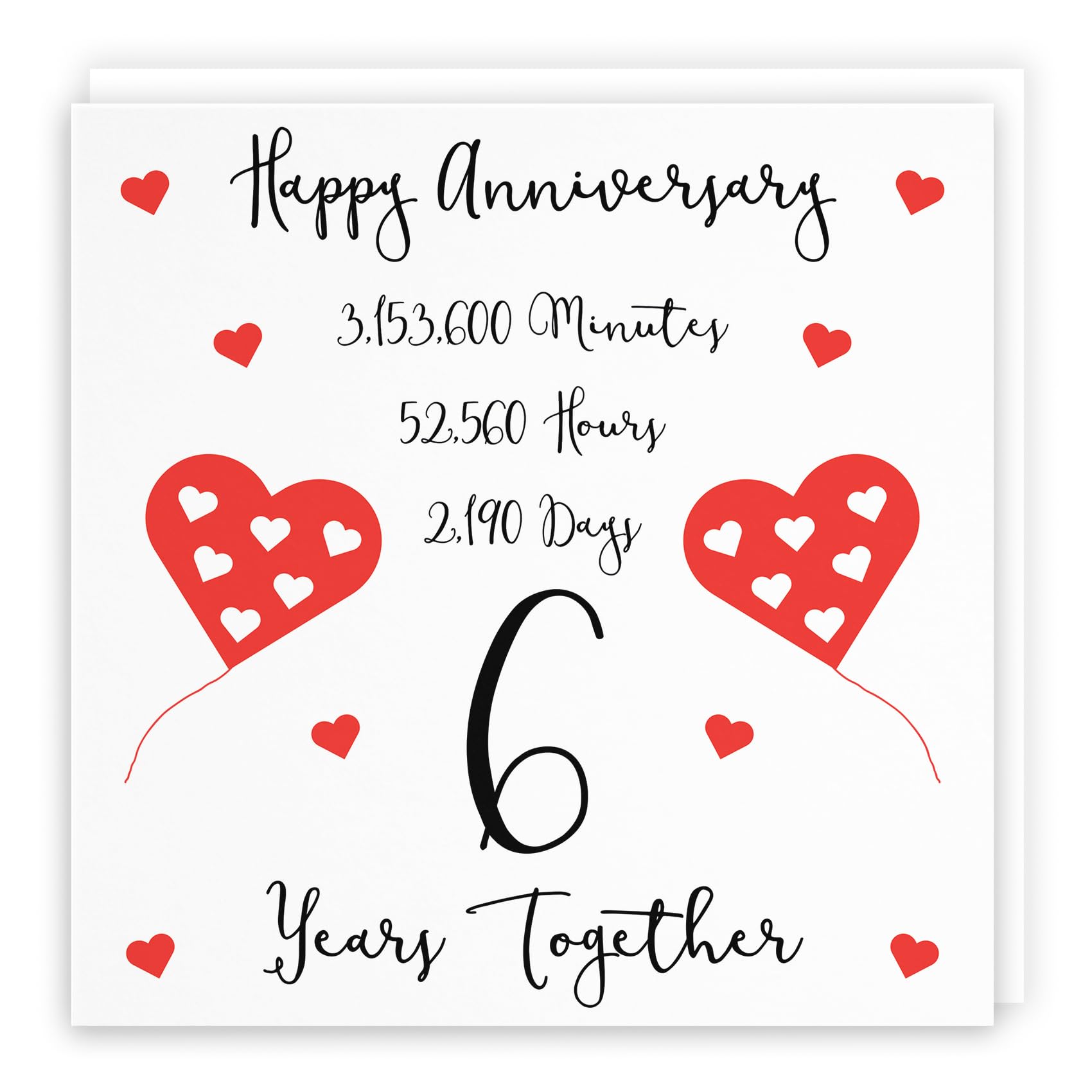 Hunts England - 6th Wedding Anniversary Card - 6 Years Together - Happy Anniversary - Timeless Collection - Cute Fun Card — image 1