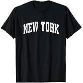 New York Vintage Varsity Sports Text T-Shirt