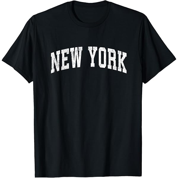 Amazon.com: New York Arched Red Text T-Shirt : Clothing, Shoes