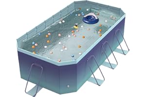 YYW Foldable Swimming Pools Non-Inflatable Anti-Slip PVC Family Pool Above Ground Pool with Metal Bracket Easy to Assemble Ou