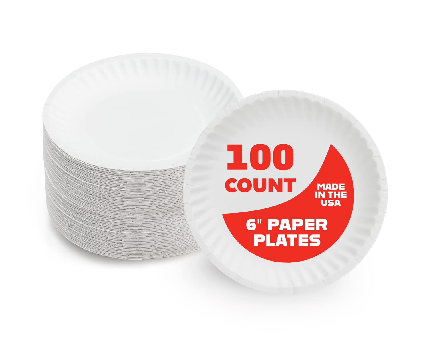 Photo 1 of Hygloss Products Paper Plates - Uncoated White Plate - Use for Foodware, Events, Activities, Crafts Projects and More - Environmentally Friendly - Recyclable and Disposable - 6-Inches - 100 Pack
