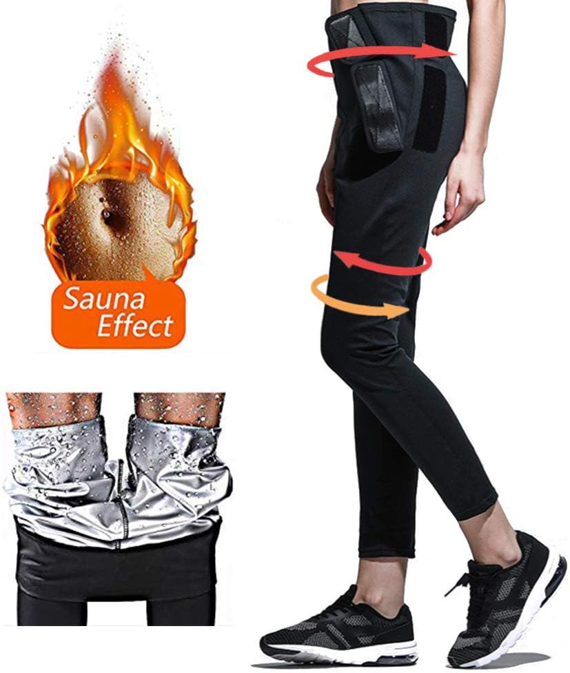 Moonssy Women Sauna Weight Loss Slimming Neoprene Pants, Hot Sweat Sauna Pants Capri Yoga Gym Fitness Burning