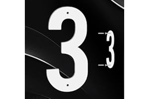 USENUMBER 3,4,5,6,7,8 Inch House Numbers for Outside,Unique Metal Address Numbers for House,Weatherproof Outdoor House Numbers with Available Complete A-Z Letters,White Metal Letters for Outdoor Signs（3",3）