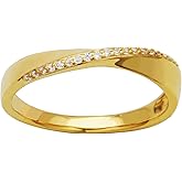 Amazon Essentials Cubic Zirconia Crossover Eternity Ring in Sterling Silver