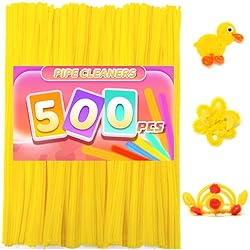 Praisebank 500pcs Yellow Pipe Cleaners, Pipe