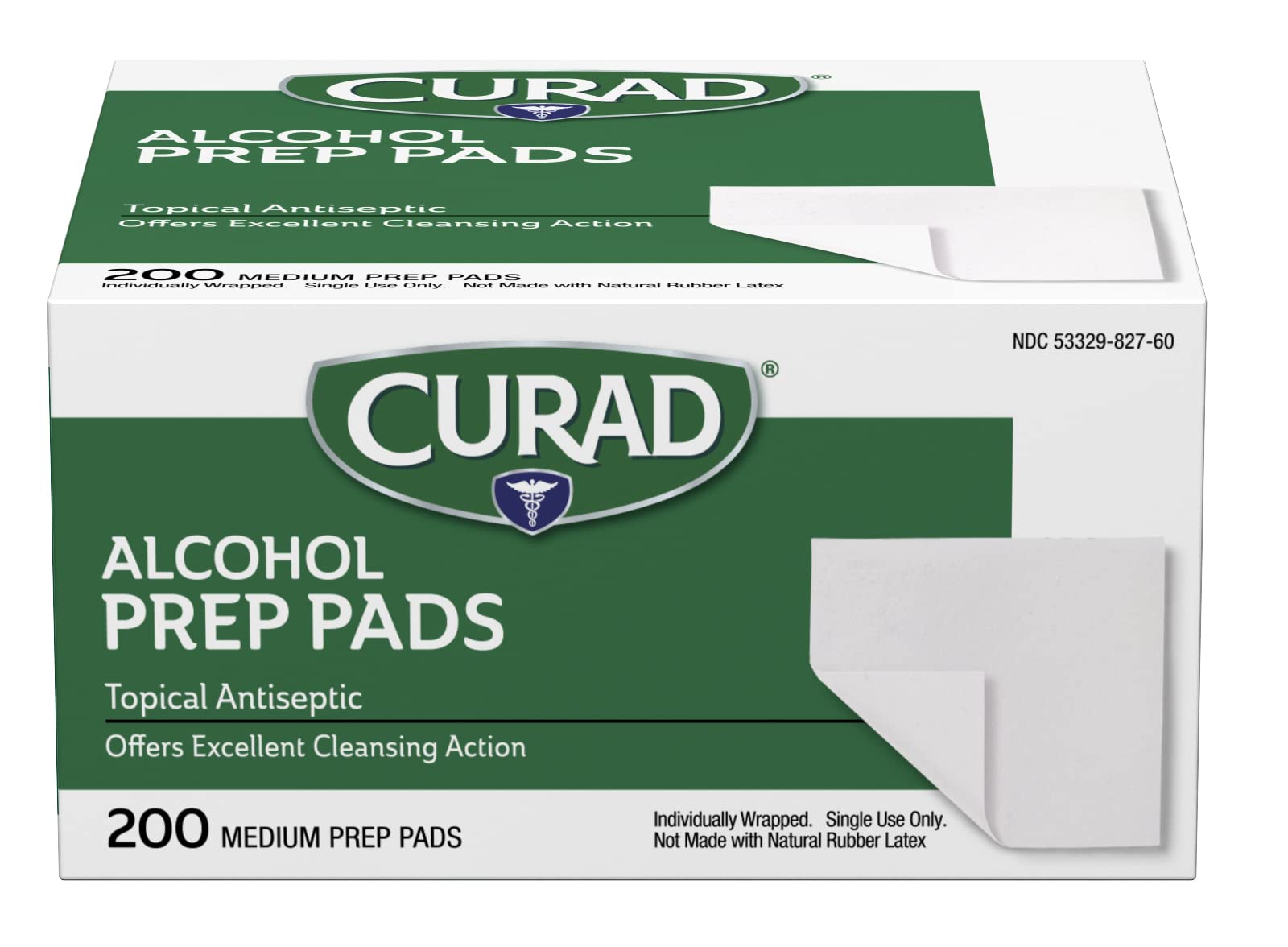 Curad Alcohol Disinfectant Prep Pads, 2-ply, Medium