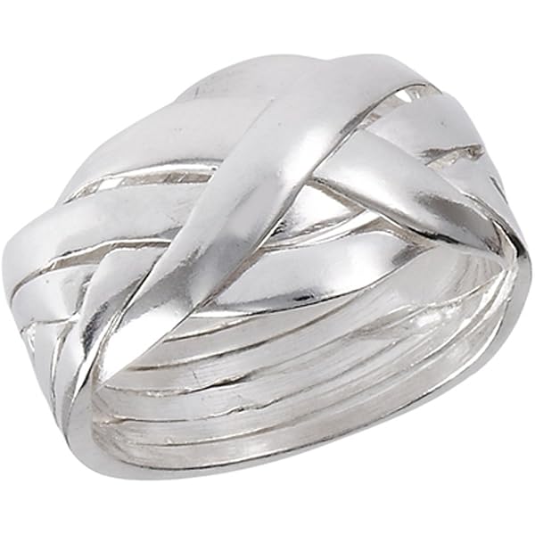 Amazon.com: Sterling Silver 8-Piece Puzzle Ring for Men and Women
