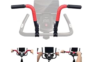 BABIEDTOYG Handlebar Extender for Peloton Indoor Exercise Bikes, 1 Pair of Ultimate Handlebar Extension of Peloton Accessories (Sheep-horn (with Red Tapes & Grips))