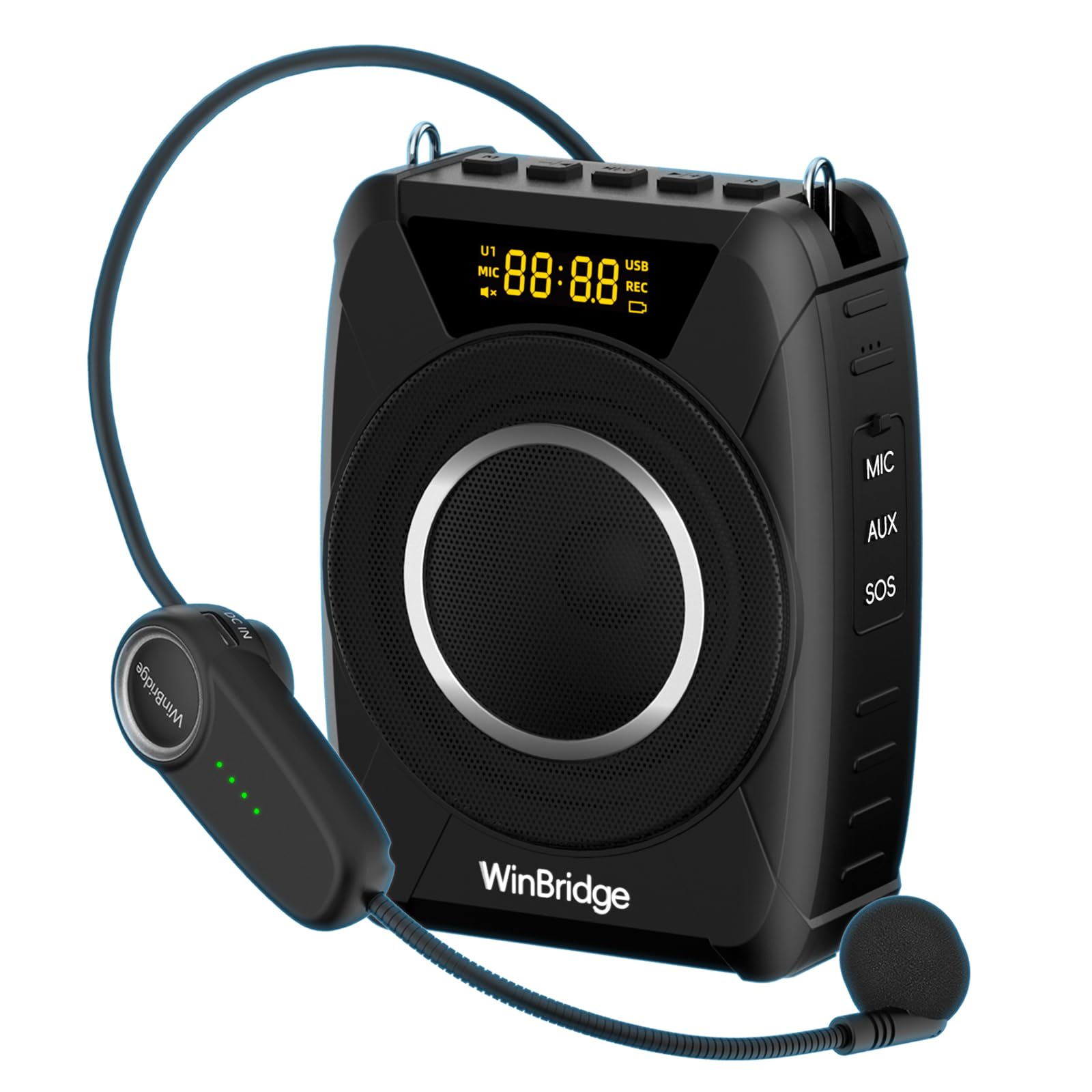 Photo 1 of Powerful Portable Voice Amplifier with Bluetooth5.0, Recording and UHF Wireless Microphone Headset - 20W Speaker System for Teachers, Singers, Coaches