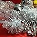 50 Organza Gift Bags (White with Silver Details, 4.5