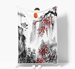 Japanese Blanket, Japanese Style Splash Ink