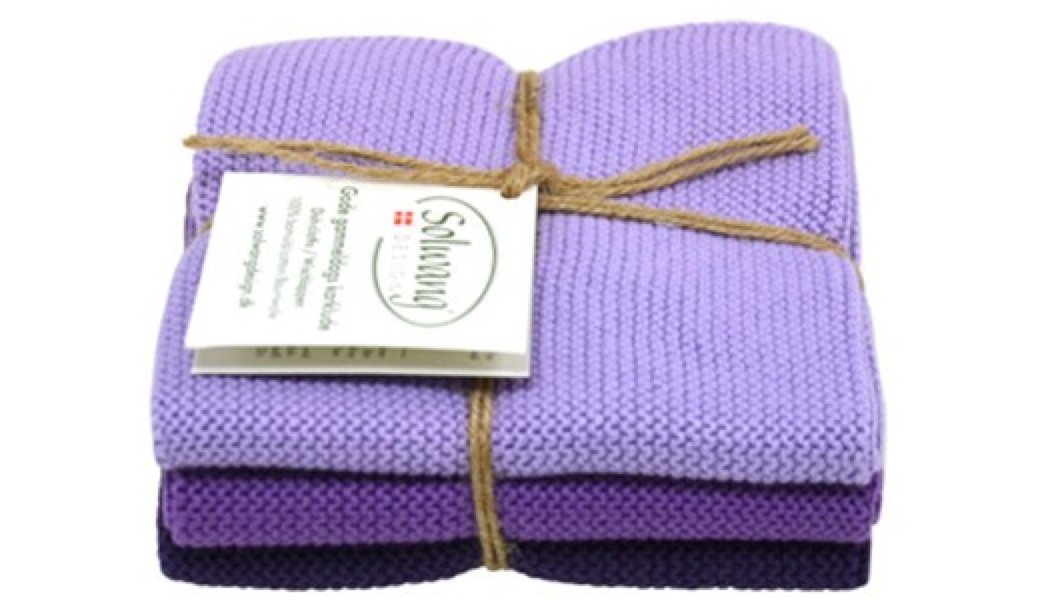Solwang Cleaning Cloth Dark Purple Combi Knitted Wipes Cotton Wipes Stainless Steel