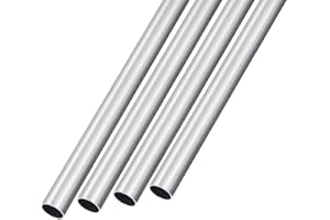 METALLIXITY 6063 Aluminum Tube (15mm OD x 13mm ID x 300mm L) 4Pcs, Aluminum Round Tubing - for Home Furnishing, Machinery, DIY Handicraft