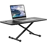 VIVO Black 28 in Single Top Standing Desk Converter, DESK-V011F | Small, Tabletop Sit to Stand Laptop Riser with Scissor Lift Height Adjustment, No Assembly Required