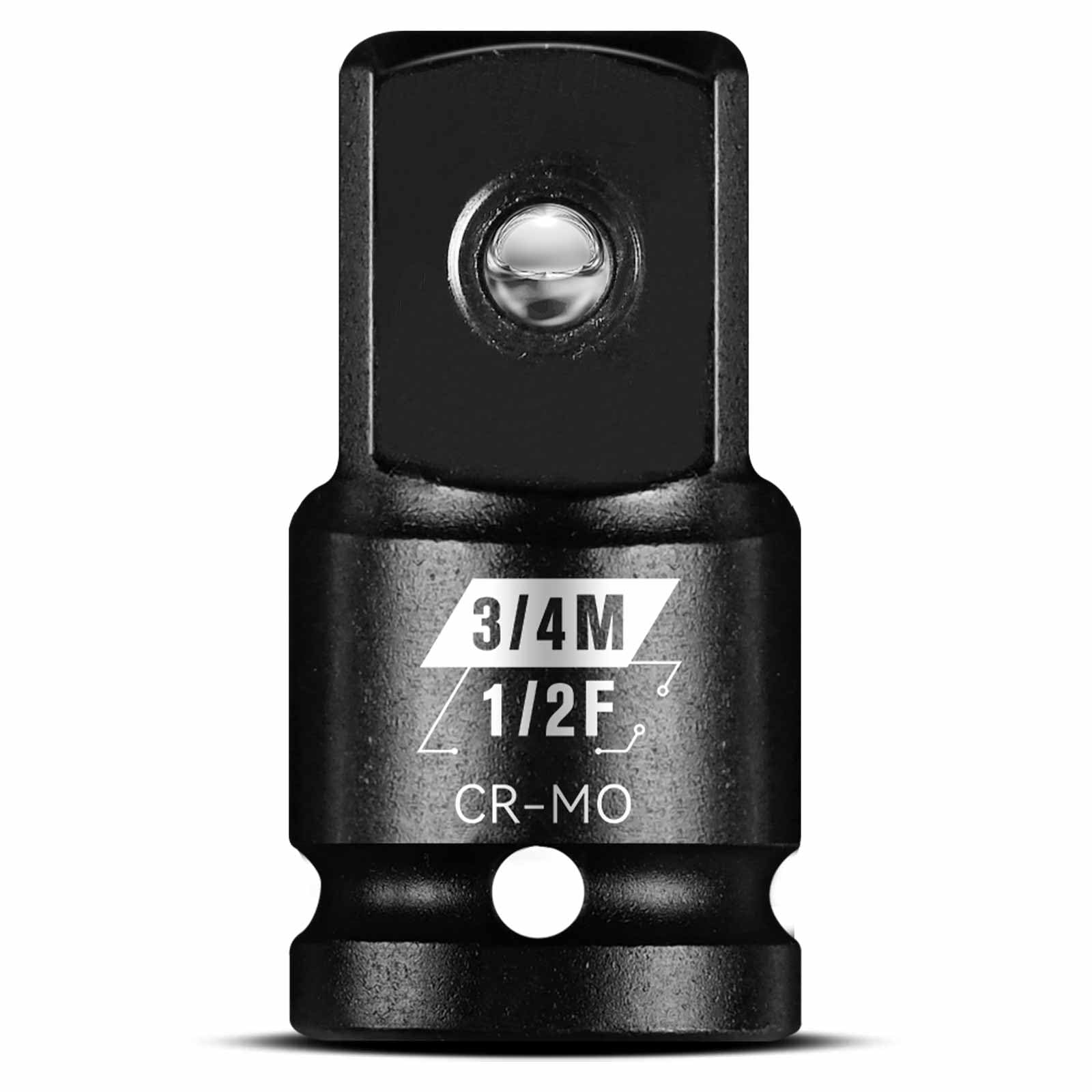 Photo 1 of BLACKROBOT 1/2”F To 3/4”M Impact Socket Adapter, Cr-Mo Steel Exceeds ANSI Standards, Square Drive Reducer for Impact Driver Wrench
