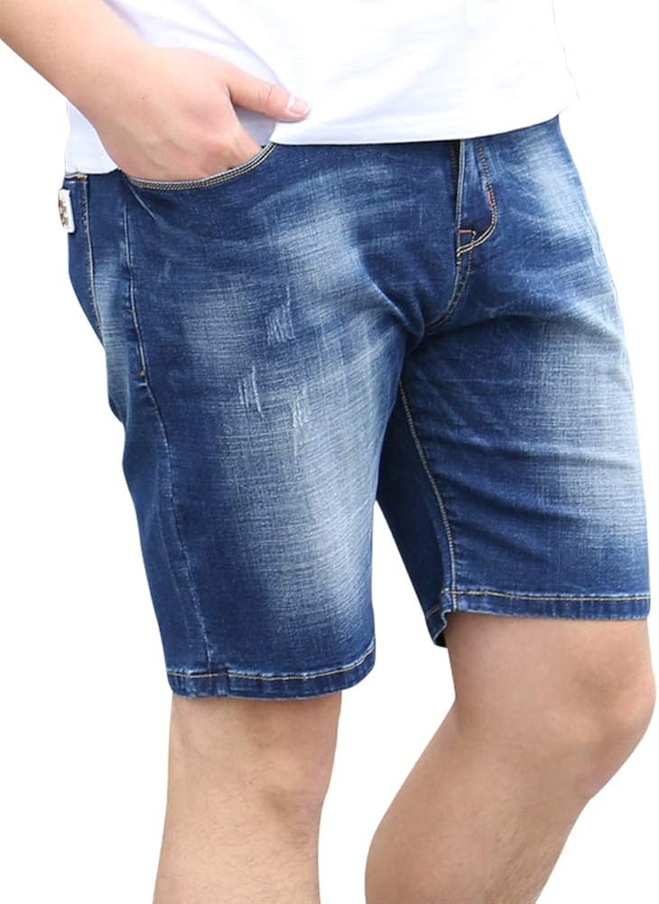 men's denim shorts with elastic waist