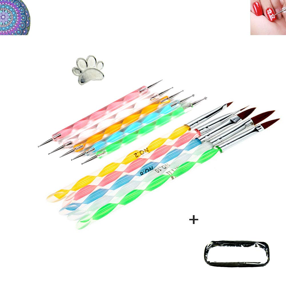 Mandala Dotting Tools Nail Art Dot Tool for Painting Rocks Dotting Pen and Paint Brushes Kit