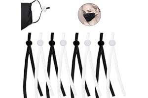 CNXUS 110PCS Elastic Bands with Adjustable Buckle, Elastic for Masks, 1/4 inch Elastic for Sewing, High Stretch Elastic String Bands, Thread Rope for DIY Mask Lanyard, Clothes Garment Sewing Making Supplies